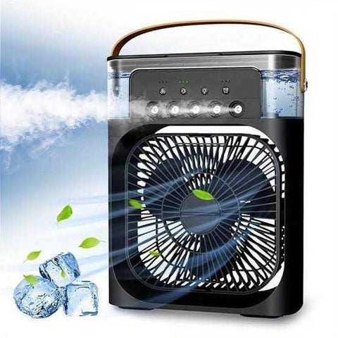Portable USB Air Cooler Fan with Mist & LED Light